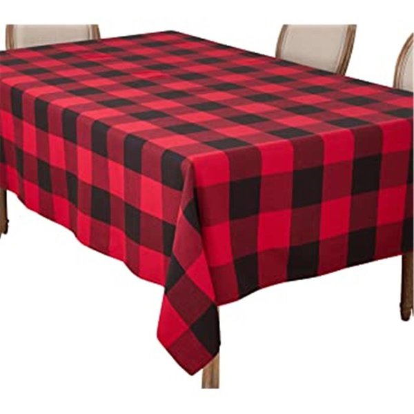 Saro Lifestyle SARO C5026.R5484 54 x 84 in. Buffalo Plaid Design Window Curtains - Red C5026.R5484